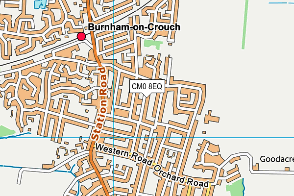 CM0 8EQ map - OS VectorMap District (Ordnance Survey)