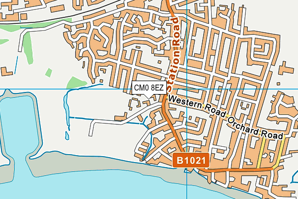 CM0 8EZ map - OS VectorMap District (Ordnance Survey)