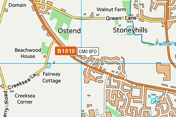 CM0 8FD map - OS VectorMap District (Ordnance Survey)