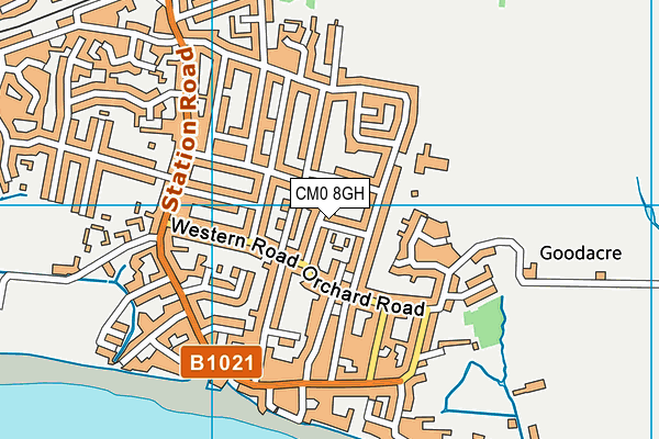 CM0 8GH map - OS VectorMap District (Ordnance Survey)