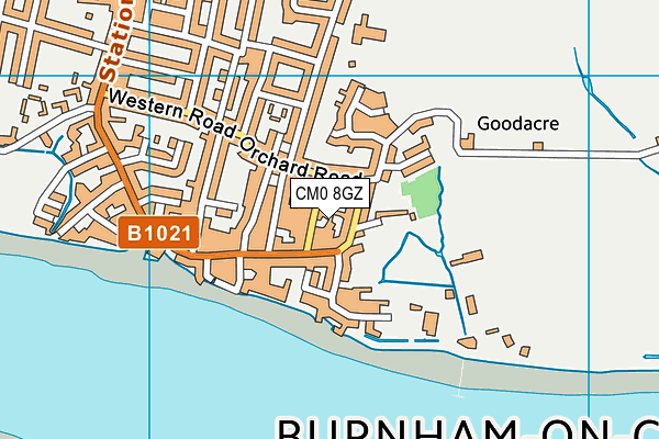CM0 8GZ map - OS VectorMap District (Ordnance Survey)