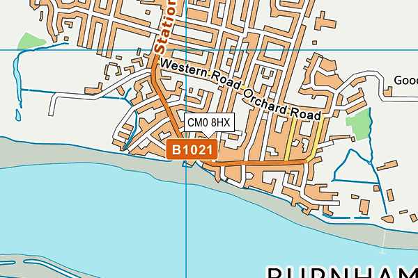 CM0 8HX map - OS VectorMap District (Ordnance Survey)