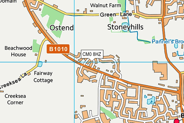CM0 8HZ map - OS VectorMap District (Ordnance Survey)