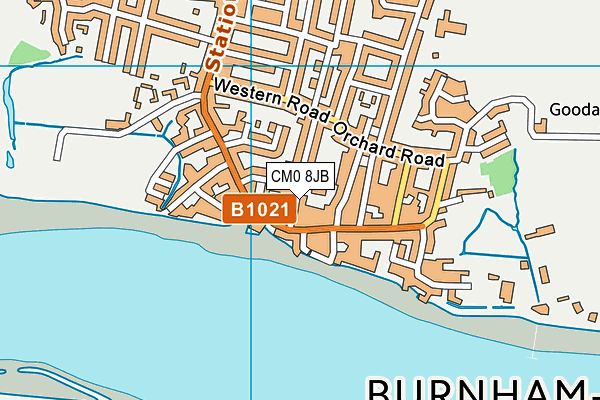 CM0 8JB map - OS VectorMap District (Ordnance Survey)
