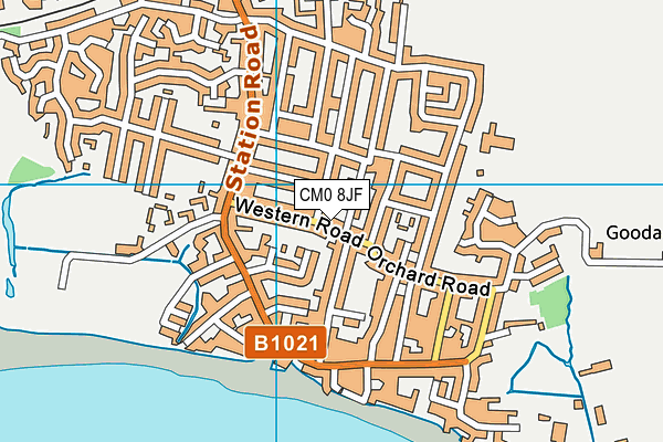 CM0 8JF map - OS VectorMap District (Ordnance Survey)