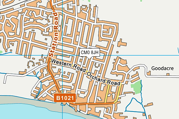 CM0 8JH map - OS VectorMap District (Ordnance Survey)