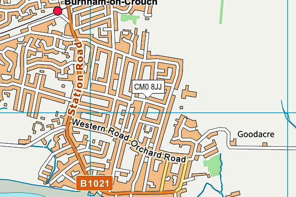 CM0 8JJ map - OS VectorMap District (Ordnance Survey)