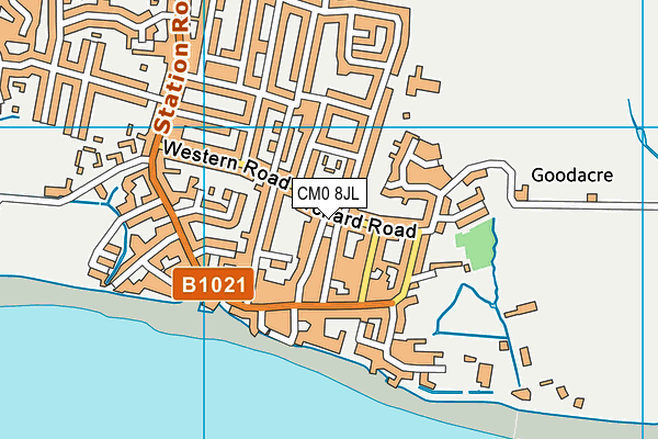 CM0 8JL map - OS VectorMap District (Ordnance Survey)