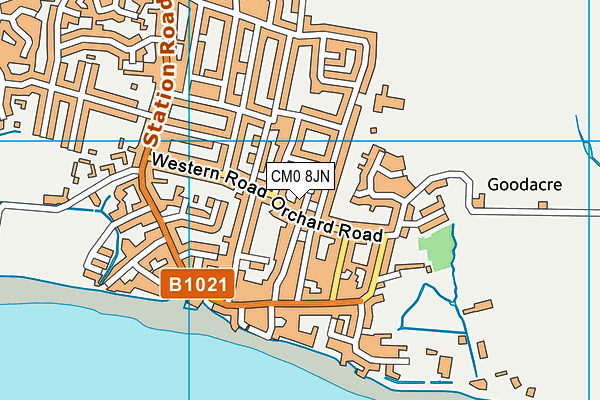 CM0 8JN map - OS VectorMap District (Ordnance Survey)