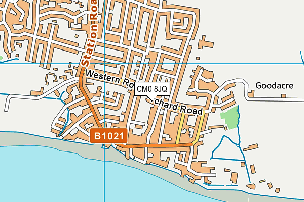 CM0 8JQ map - OS VectorMap District (Ordnance Survey)
