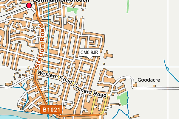 CM0 8JR map - OS VectorMap District (Ordnance Survey)