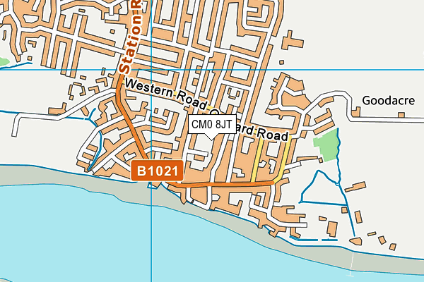 CM0 8JT map - OS VectorMap District (Ordnance Survey)