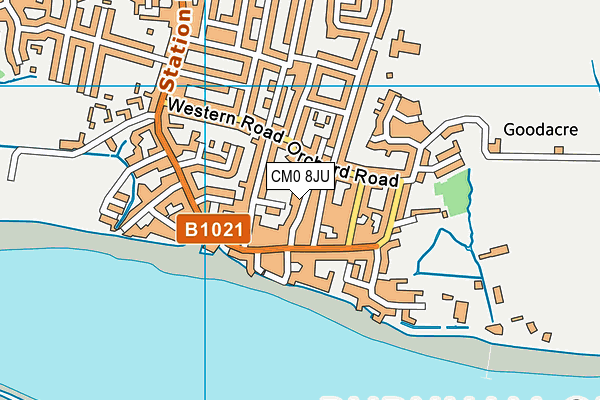 CM0 8JU map - OS VectorMap District (Ordnance Survey)