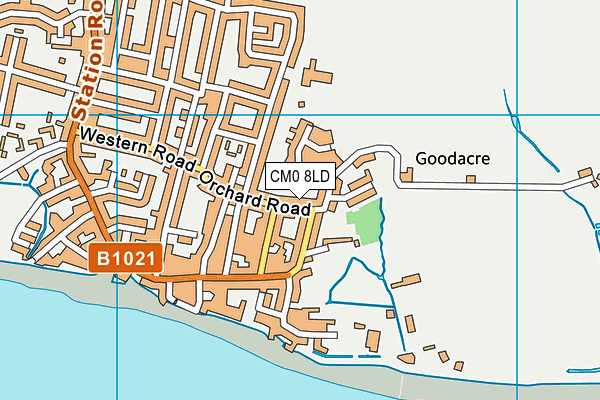CM0 8LD map - OS VectorMap District (Ordnance Survey)