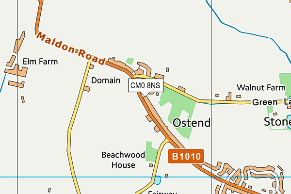 CM0 8NS map - OS VectorMap District (Ordnance Survey)