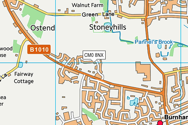 CM0 8NX map - OS VectorMap District (Ordnance Survey)