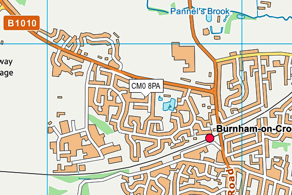 CM0 8PA map - OS VectorMap District (Ordnance Survey)