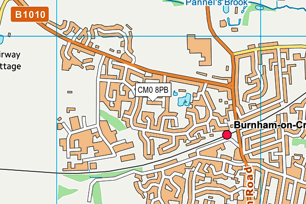 CM0 8PB map - OS VectorMap District (Ordnance Survey)
