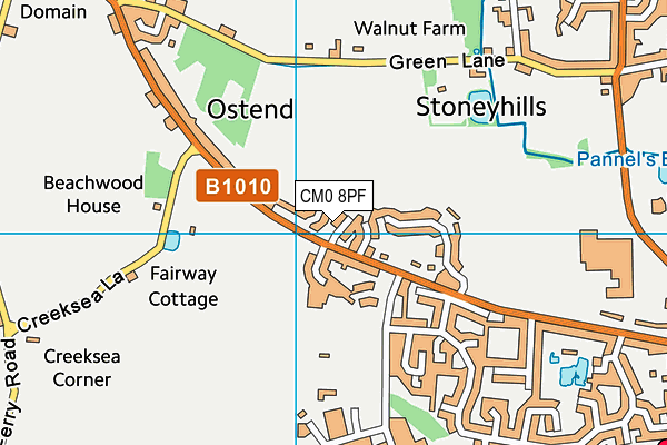 CM0 8PF map - OS VectorMap District (Ordnance Survey)