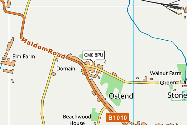 CM0 8PU map - OS VectorMap District (Ordnance Survey)