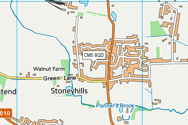 CM0 8QD map - OS VectorMap District (Ordnance Survey)