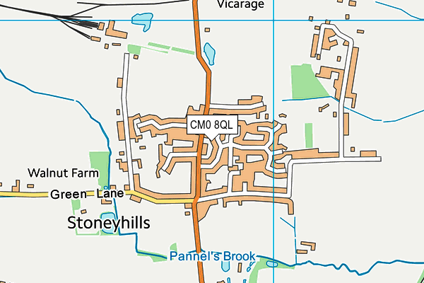 CM0 8QL map - OS VectorMap District (Ordnance Survey)