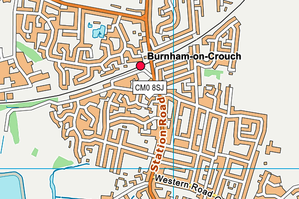 CM0 8SJ map - OS VectorMap District (Ordnance Survey)