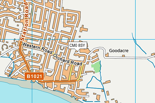 CM0 8SY map - OS VectorMap District (Ordnance Survey)