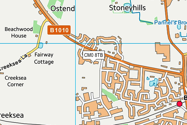 CM0 8TB map - OS VectorMap District (Ordnance Survey)