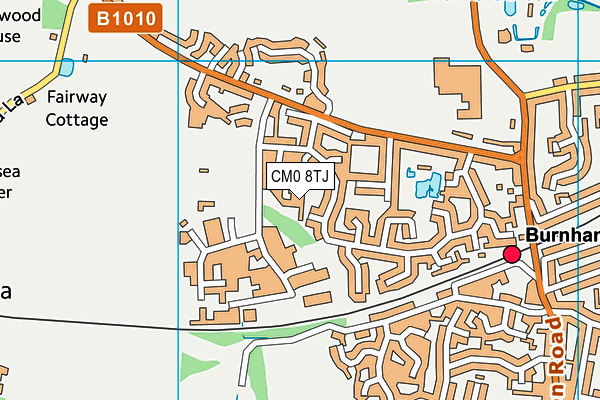 CM0 8TJ map - OS VectorMap District (Ordnance Survey)