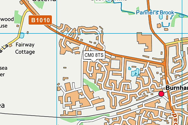 CM0 8TS map - OS VectorMap District (Ordnance Survey)