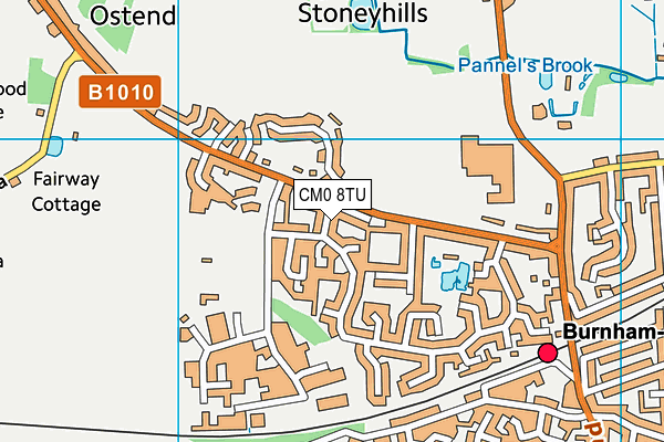 CM0 8TU map - OS VectorMap District (Ordnance Survey)