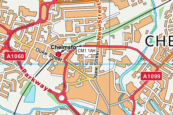 CM1 1AH map - OS VectorMap District (Ordnance Survey)