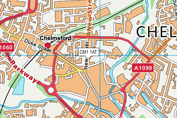 CM1 1AT map - OS VectorMap District (Ordnance Survey)