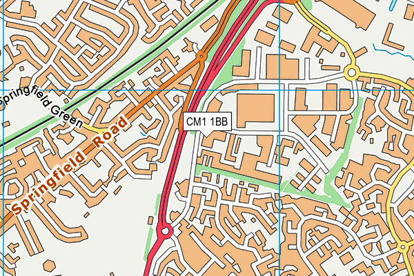 CM1 1BB map - OS VectorMap District (Ordnance Survey)