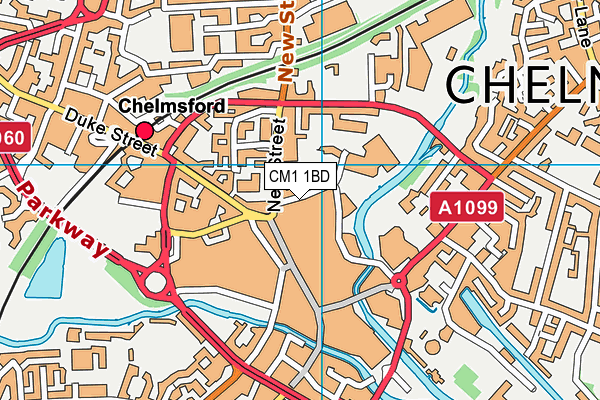 CM1 1BD map - OS VectorMap District (Ordnance Survey)