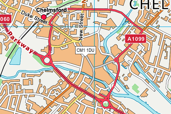 CM1 1DU map - OS VectorMap District (Ordnance Survey)