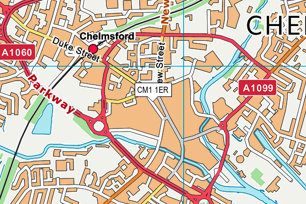 CM1 1ER map - OS VectorMap District (Ordnance Survey)