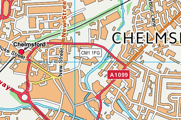 Riverside Leisure Centre (Chelmsford) map (CM1 1FG) - OS VectorMap District (Ordnance Survey)