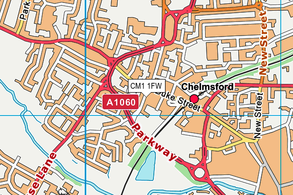 CM1 1FW map - OS VectorMap District (Ordnance Survey)