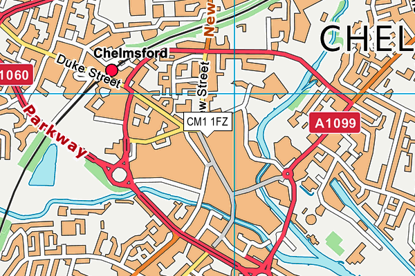 CM1 1FZ map - OS VectorMap District (Ordnance Survey)