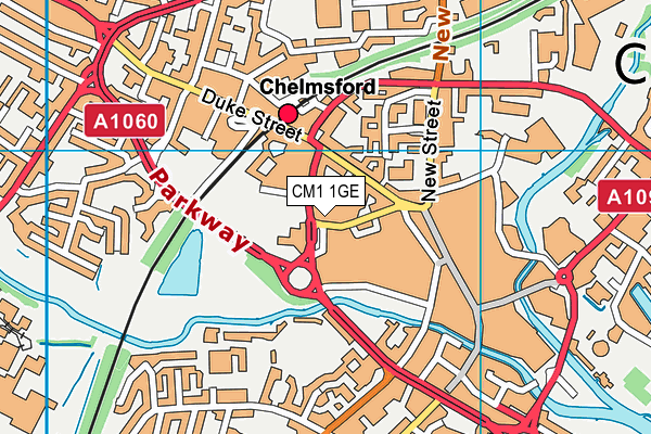 CM1 1GE map - OS VectorMap District (Ordnance Survey)