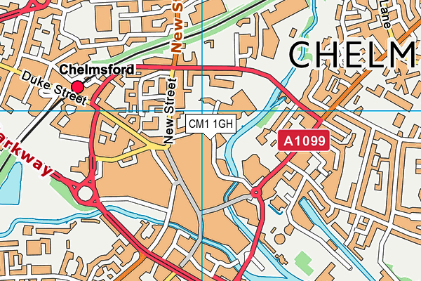 CM1 1GH map - OS VectorMap District (Ordnance Survey)