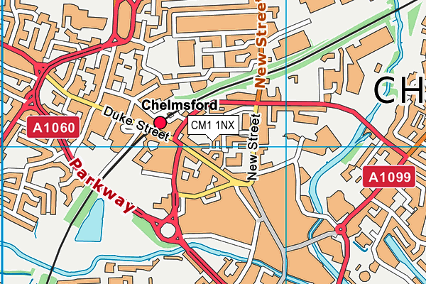 CM1 1NX map - OS VectorMap District (Ordnance Survey)
