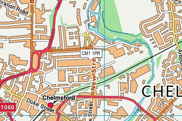 CM1 1PR map - OS VectorMap District (Ordnance Survey)