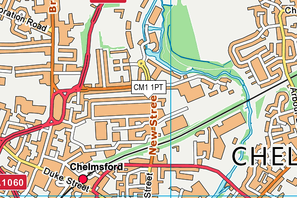 CM1 1PT map - OS VectorMap District (Ordnance Survey)