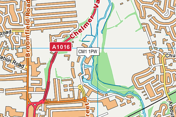 Anglia Ruskin University (Mildmay Sports Centre) map (CM1 1PW) - OS VectorMap District (Ordnance Survey)