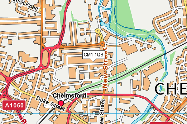 CM1 1QB map - OS VectorMap District (Ordnance Survey)