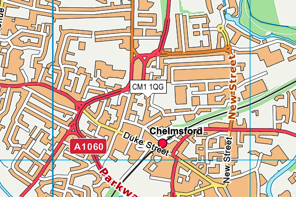 CM1 1QG map - OS VectorMap District (Ordnance Survey)
