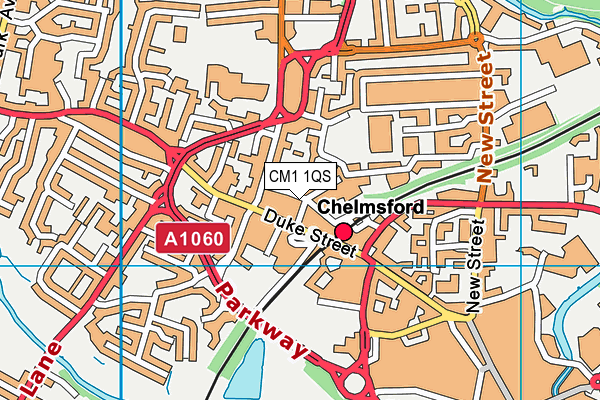 CM1 1QS map - OS VectorMap District (Ordnance Survey)